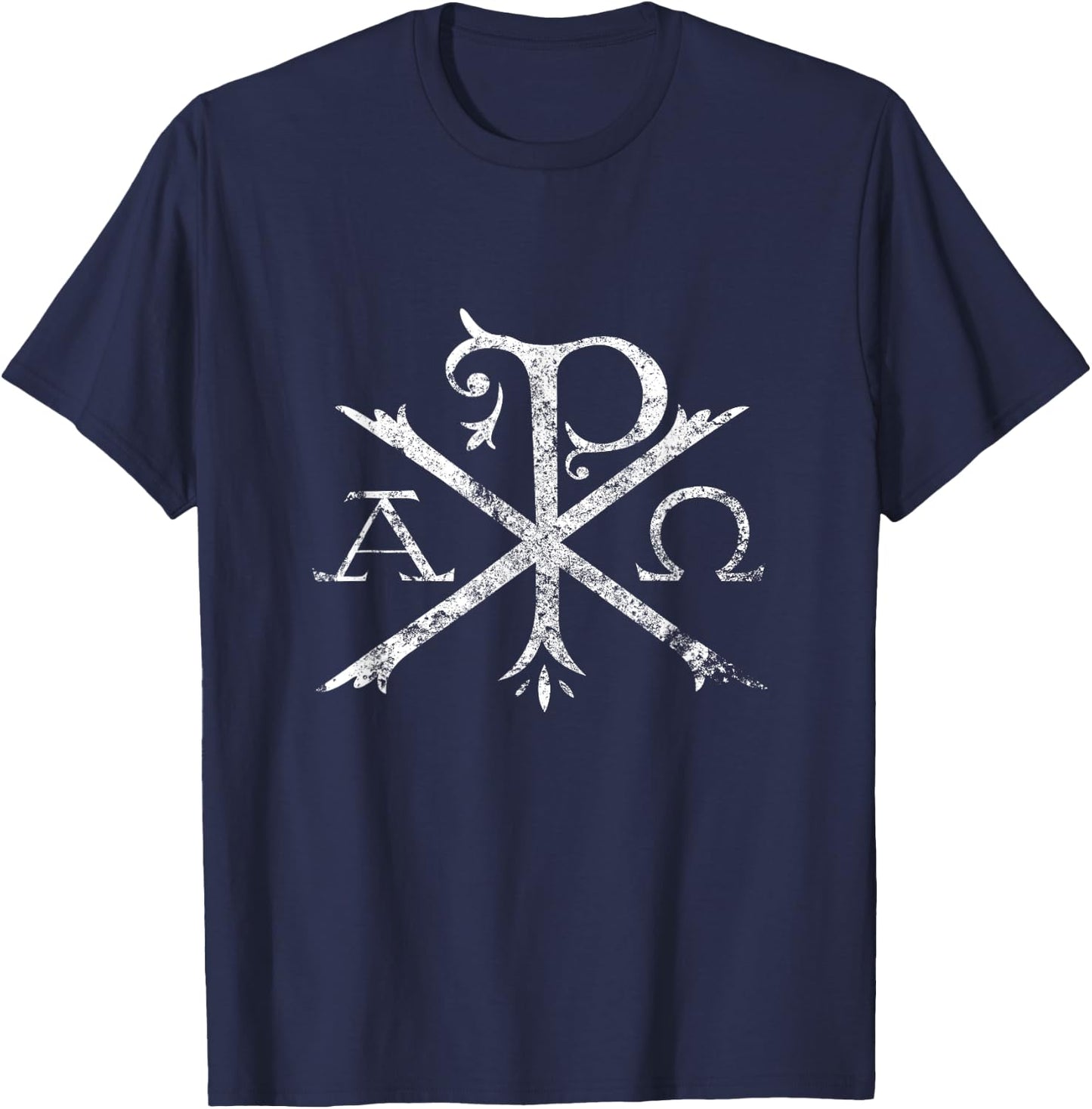 Christian Chi Rho Labarum Christogram Cross Faith T-Shirt - T-Shirt | Navy