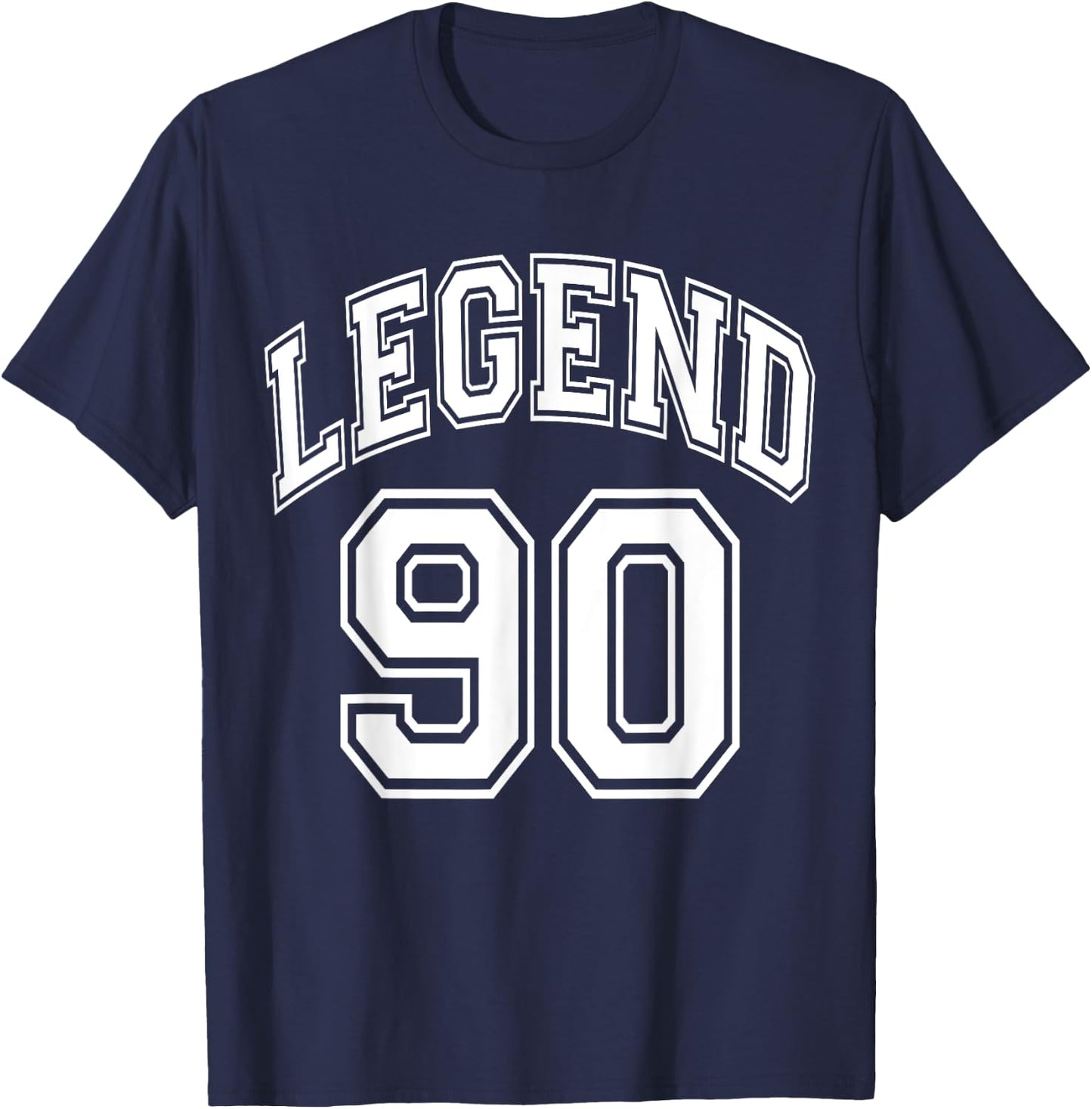 Legend 90 Number Varsity Team - 90th Birthday & 90 Years Old T-Shirt - T-Shirt | Navy