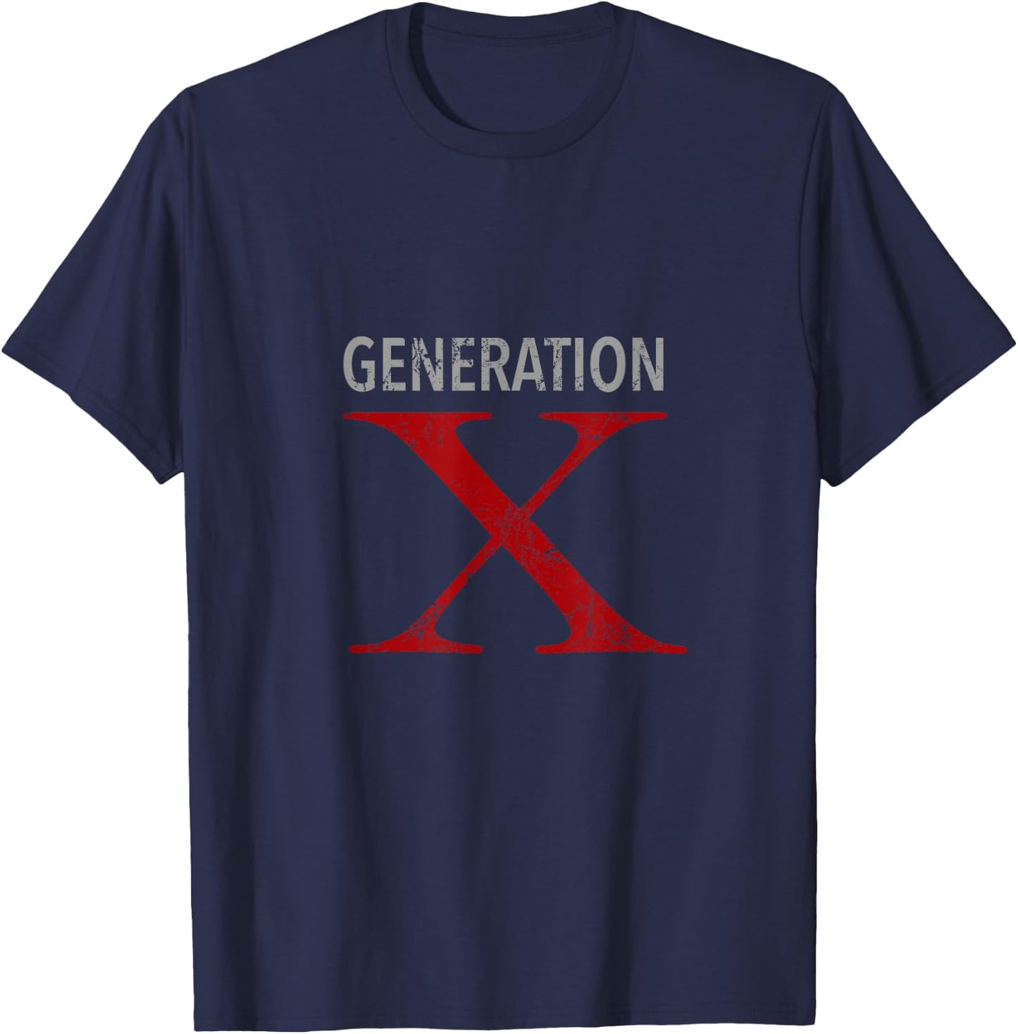 Generation X Distressed 60s 70s 80s T-Shirt - T-Shirt | Navy