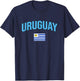 Uruguay - Flag of Uruguay - Throwback Design T-Shirt - T-Shirt | Navy