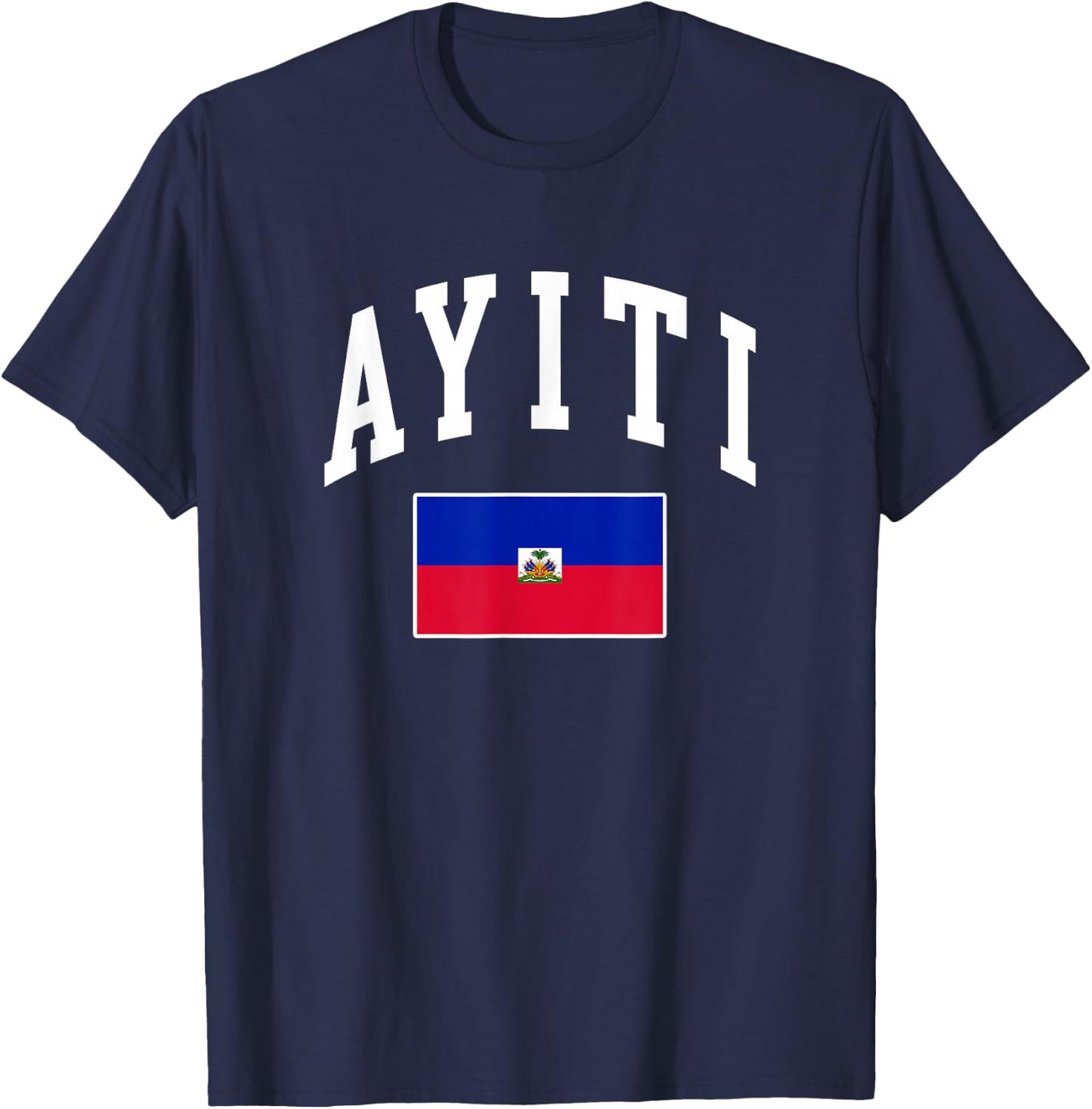 Ayiti Haitian Flag Haiti Retro Vintage Classic Graphic T-Shirt - T-Shirt | Navy