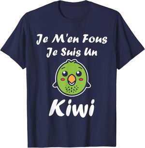 Humour kiwi Fruit Je m'en fous je suis un kiwi , Black, S T-Shirt - T-Shirt | Navy