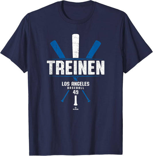 Vintage Baseball Bat Gameday Blake Treinen Los Angeles T-Shirt - T-Shirt | Navy