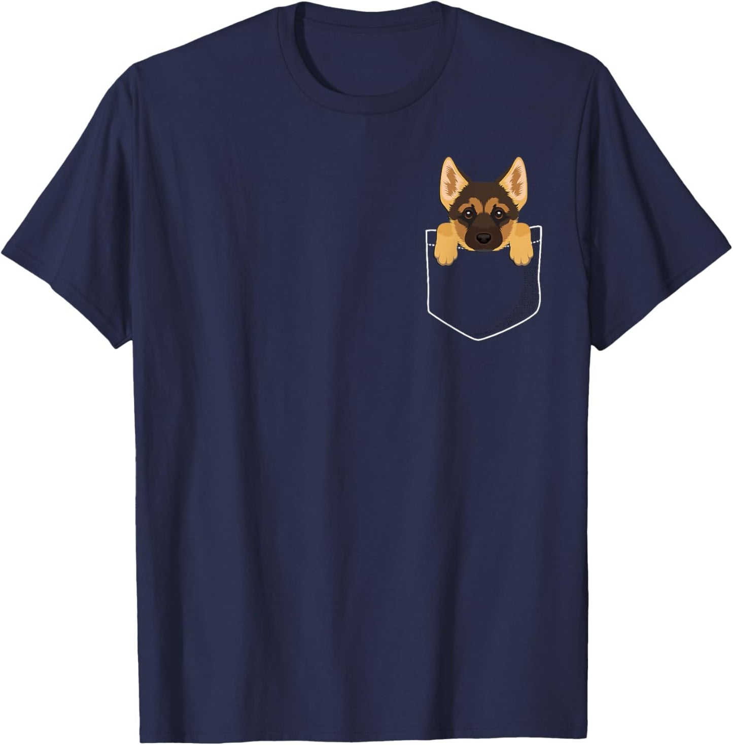Pocket German Shepherd Puppy! Cute Dog Lover T-Shirt - T-Shirt | Navy
