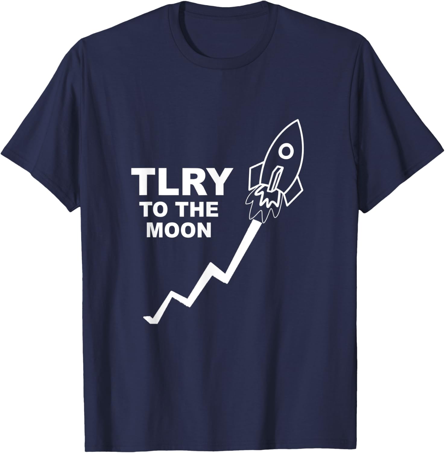TLRY Gang // TLRY Stock to the Moon T-Shirt - T-Shirt | Navy