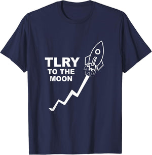 TLRY Gang // TLRY Stock to the Moon T-Shirt - T-Shirt | Navy