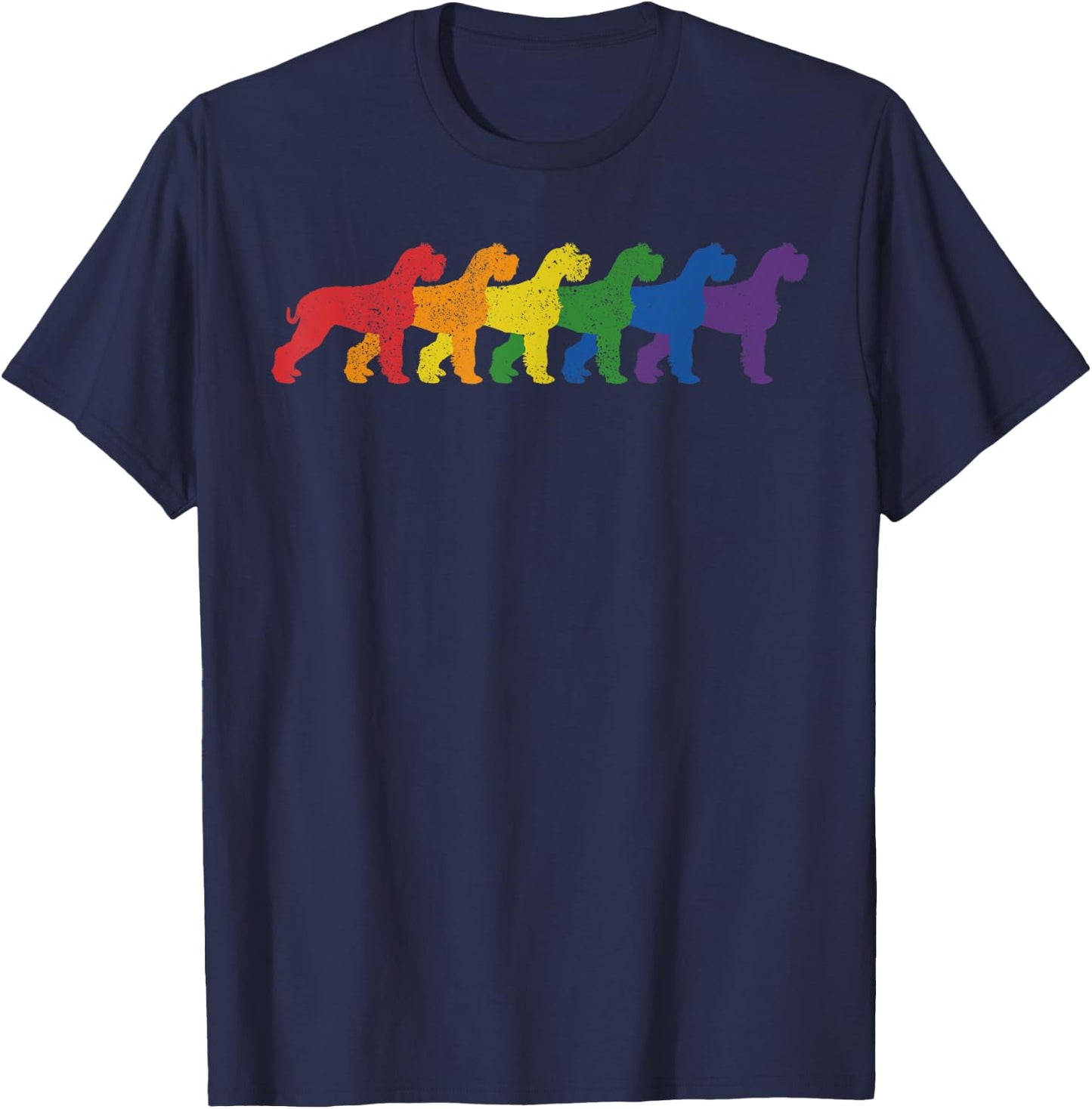 Schnauzer Dog Gay Pride LGBTQ Supporter Rainbow Ally T-Shirt - T-Shirt | Navy