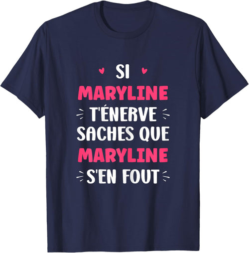 Name Maryline T'éénerve Humor Personalised Name Maryline , Black, Female X-Small