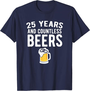 25th Wedding Anniversary T Shirt Funny Husband Love Gift T-Shirt - T-Shirt | Navy
