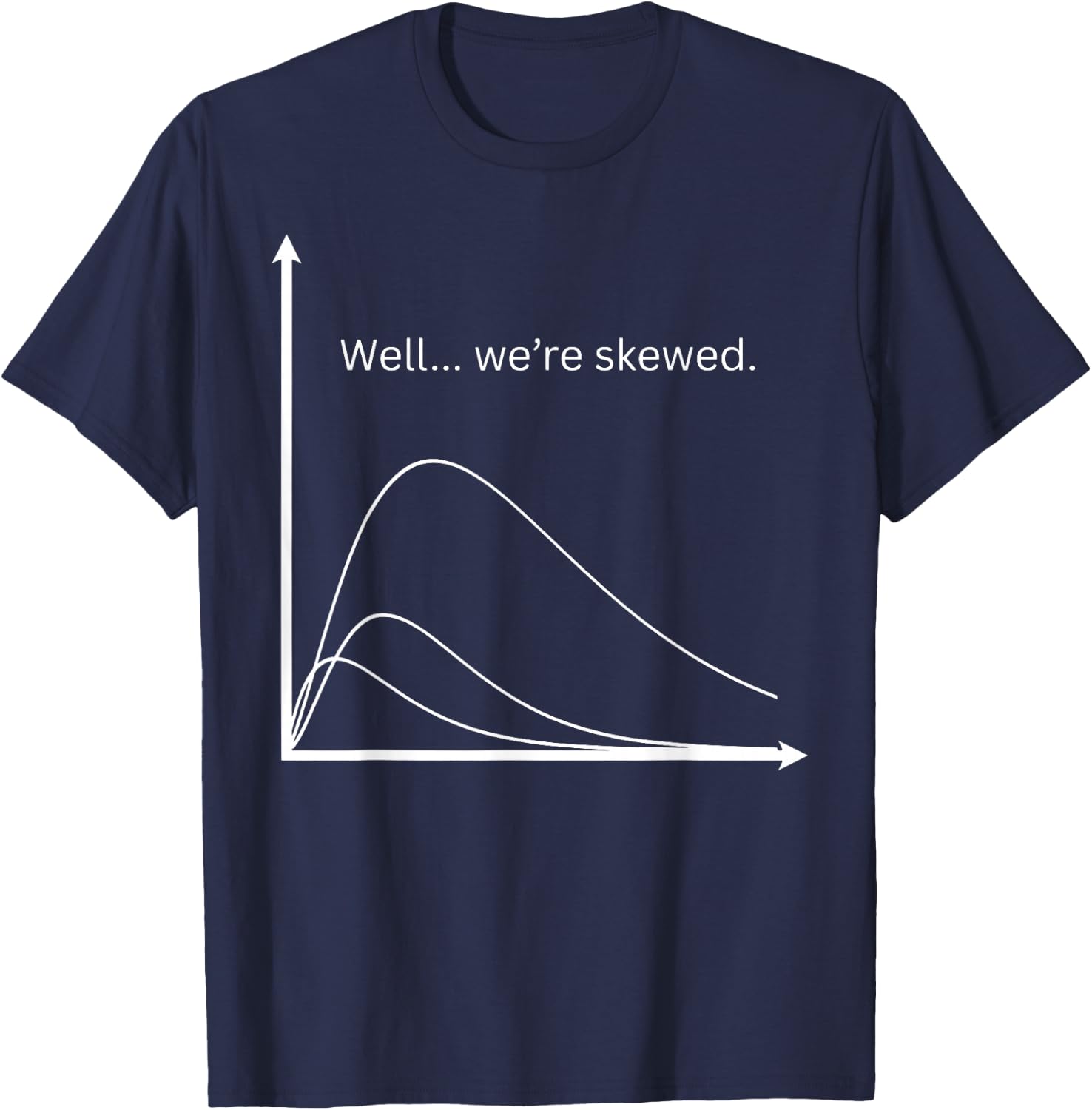 Statistics High School Math Teacher We're Skewed Algebra T-Shirt - T-Shirt | Navy