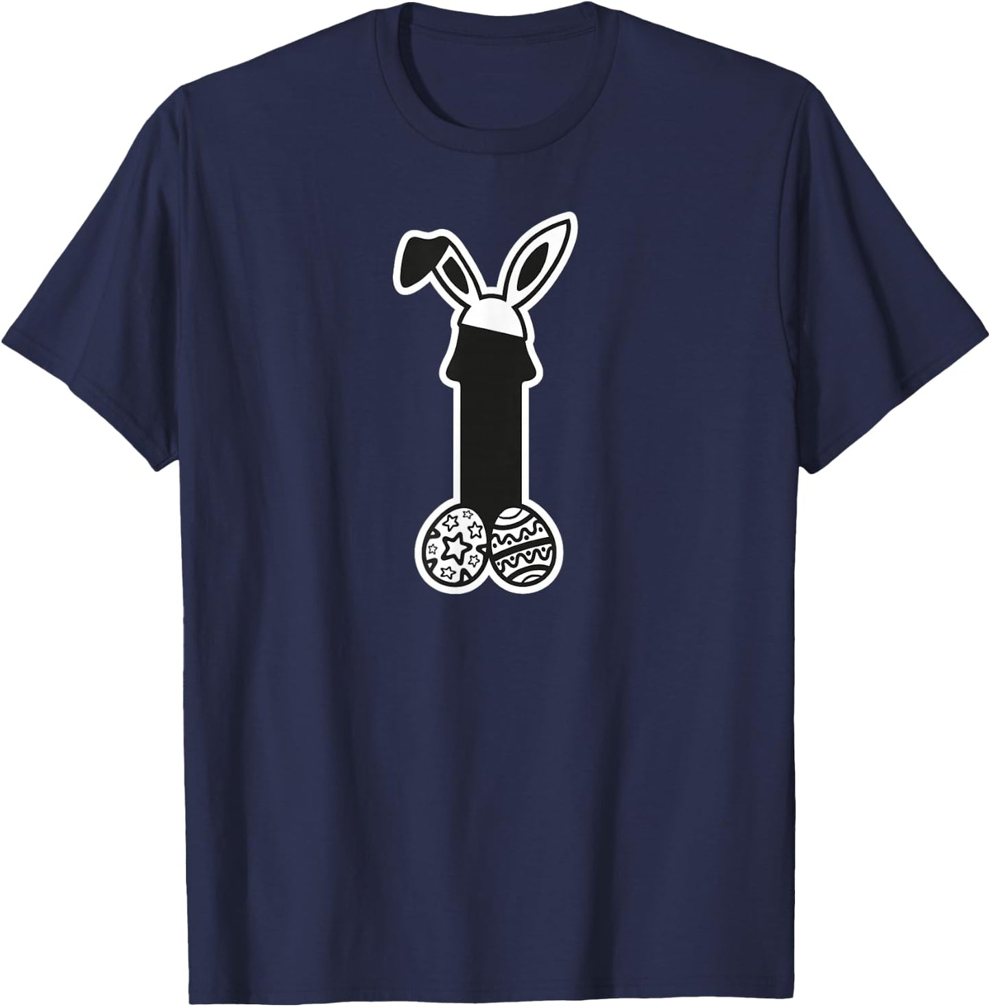 Funny bunny ears with Easter eggs T-Shirt - T-Shirt | Navy