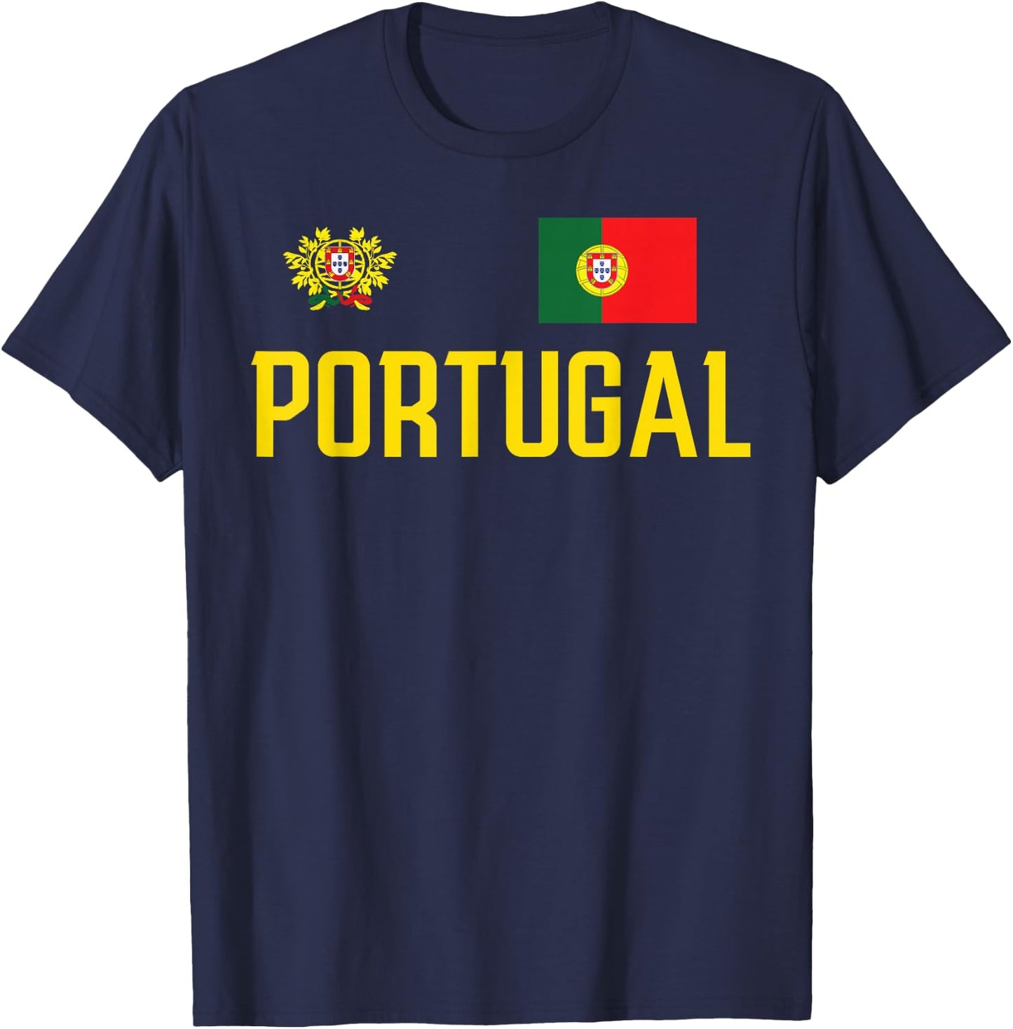 Portugal Flag Portuguese Football Soccer Fan Men Women Kids T-Shirt - T-Shirt | Navy