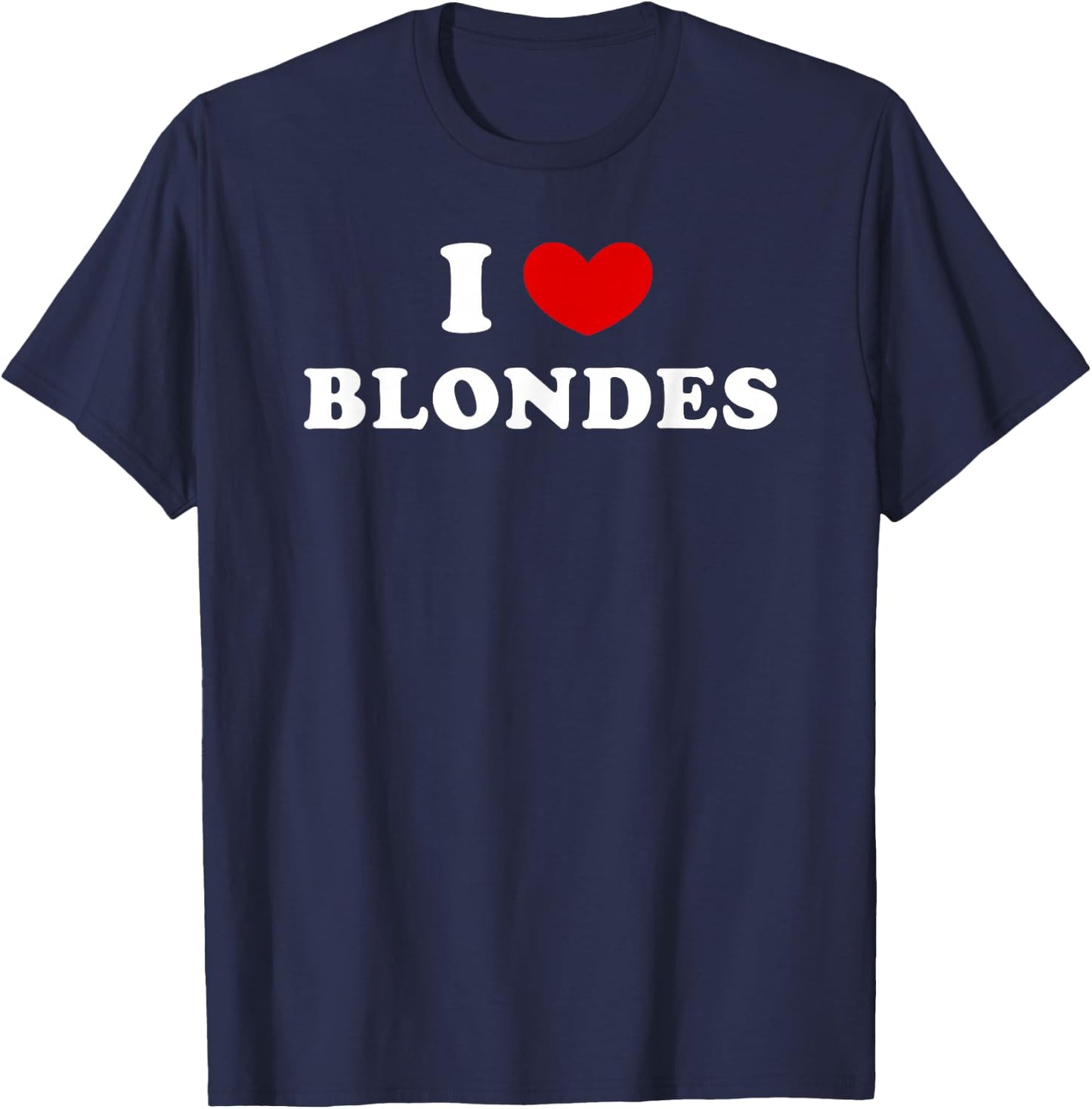with German Text "Ich liebe Blondinen" [German Language], black T-Shirt - T-Shirt | Navy