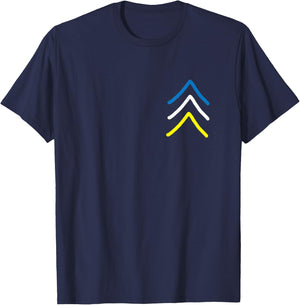Trisomy 21 Down Syndrome Three Chromosome Arrows T-Shirt - T-Shirt | Navy