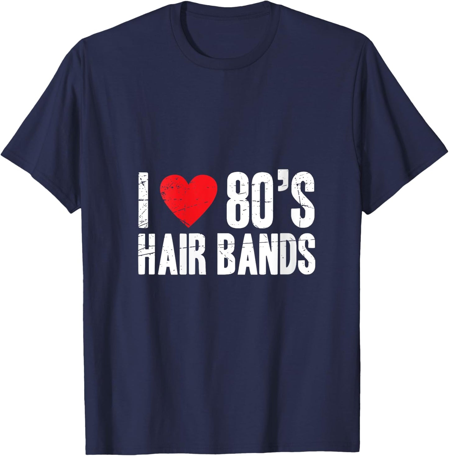 I love 80's hair bands cool heavy metal V-Neck T-Shirt - T-Shirt | Navy