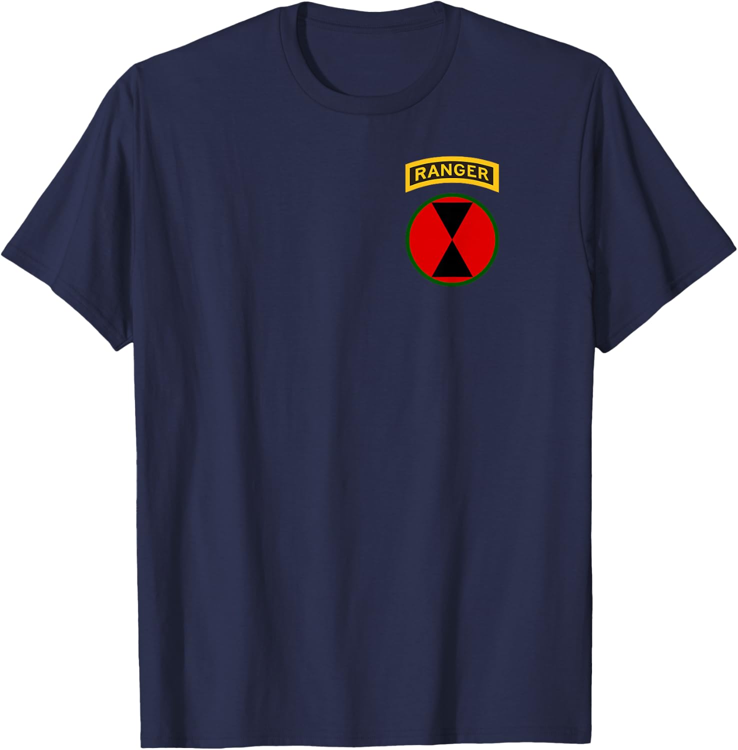 7th Infantry Division Patch with Ranger Tab - 7th ID T-Shirt - T-Shirt | Navy
