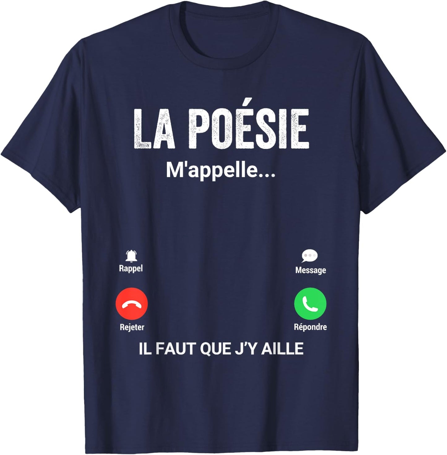 Poetry Me Calls Gift Humor Poet , Black, S T-Shirt - T-Shirt | Navy