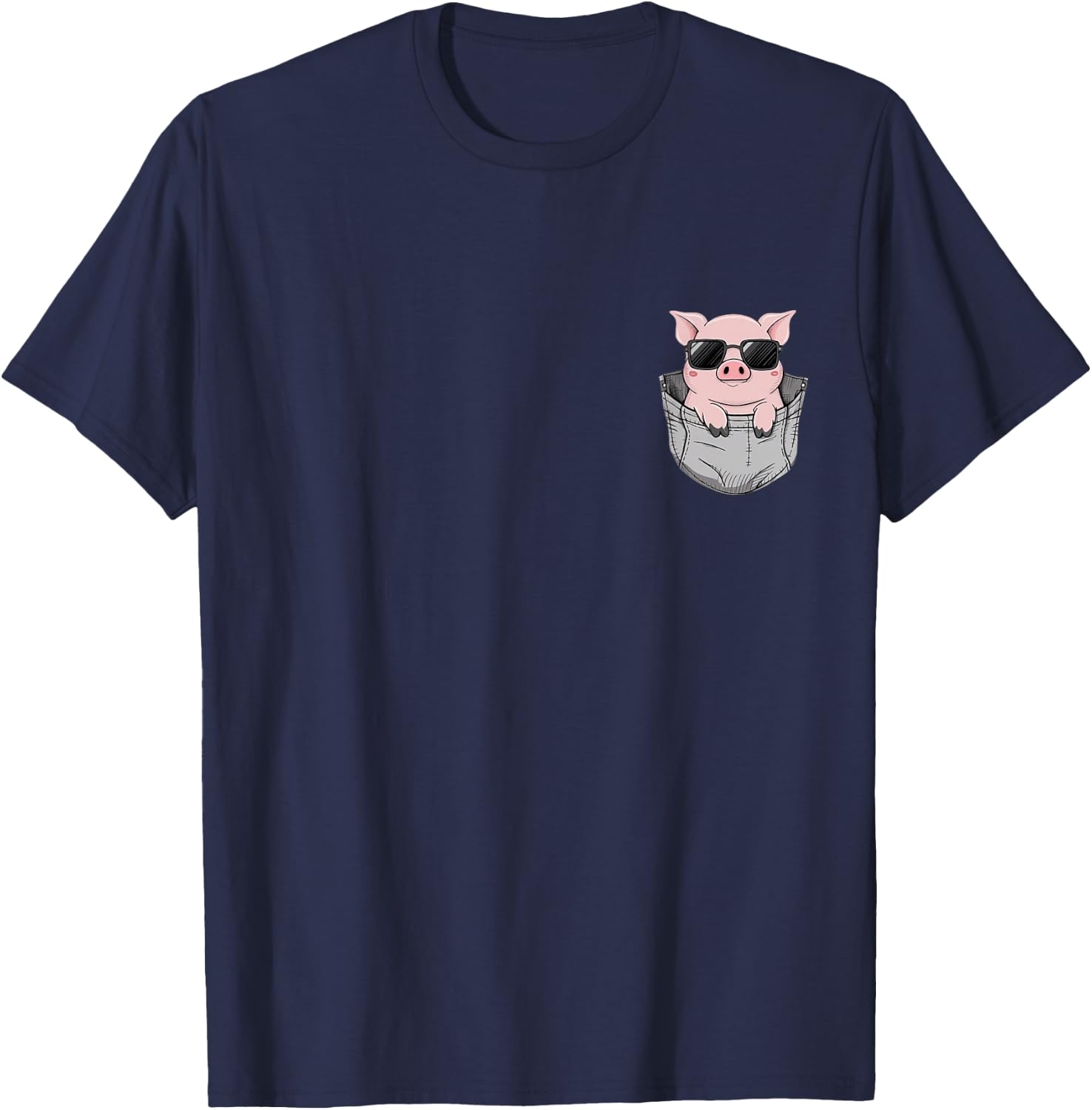 Pig in Pocket T-Shirt - T-Shirt | Navy