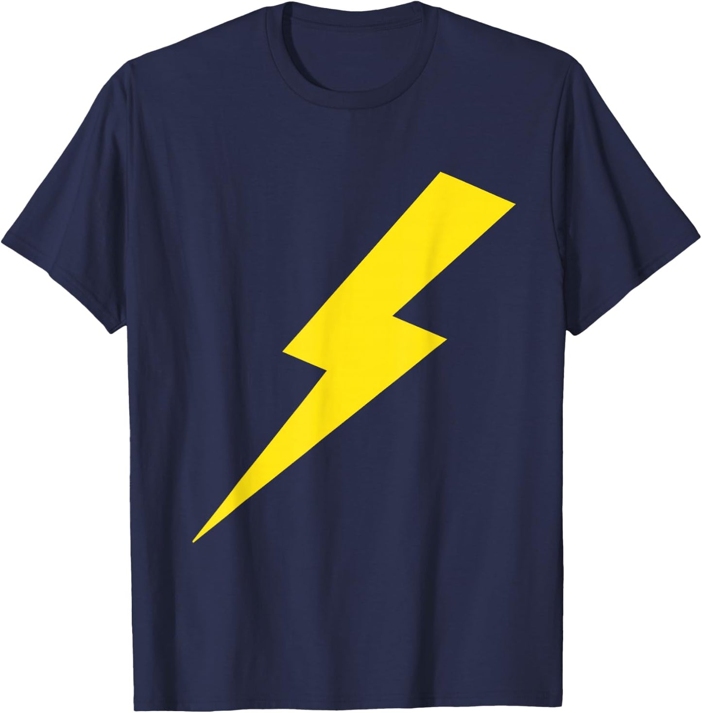 Lightning Bolt Yellow Print T-Shirt - T-Shirt | Navy