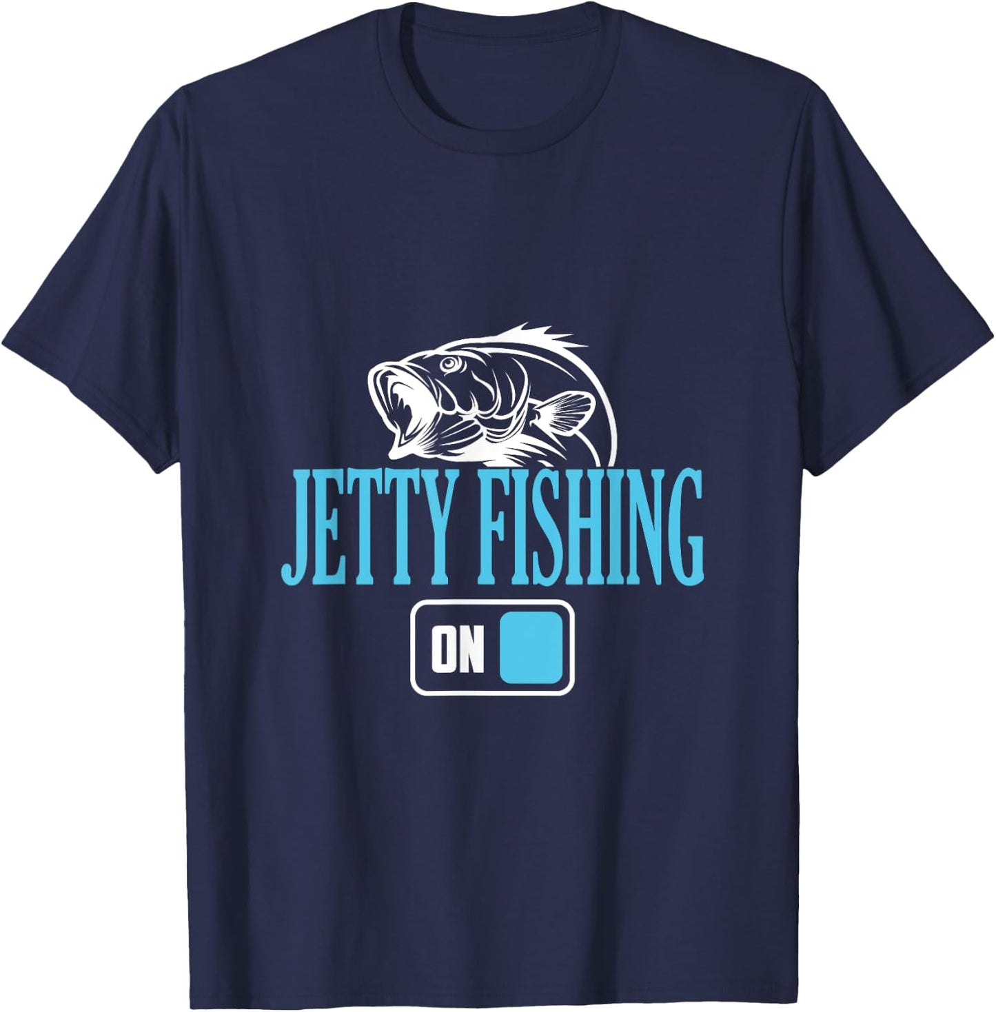 Fisherman Jetty Fishing Mode On T-Shirt - T-Shirt | Navy