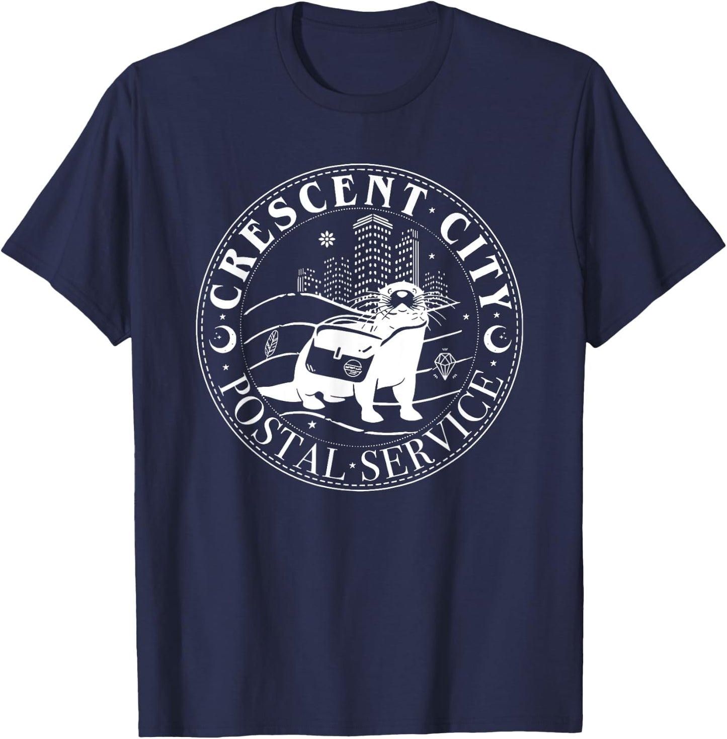 Crescent City Postal Service, Funny Crescent City Otter T-Shirt - T-Shirt | Navy