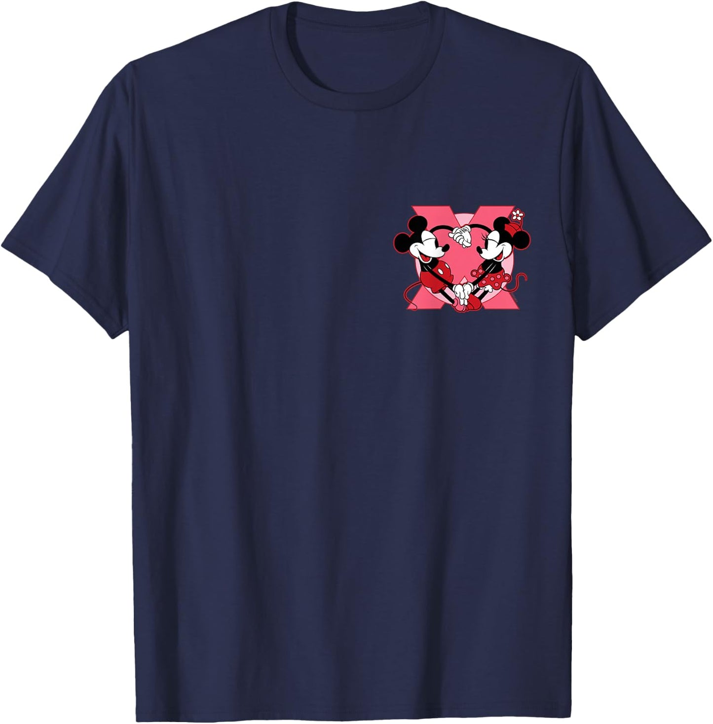 Disney Mickey & Minnie Mouse XO Couples Valentine’s Day Love T-Shirt - T-Shirt | Navy