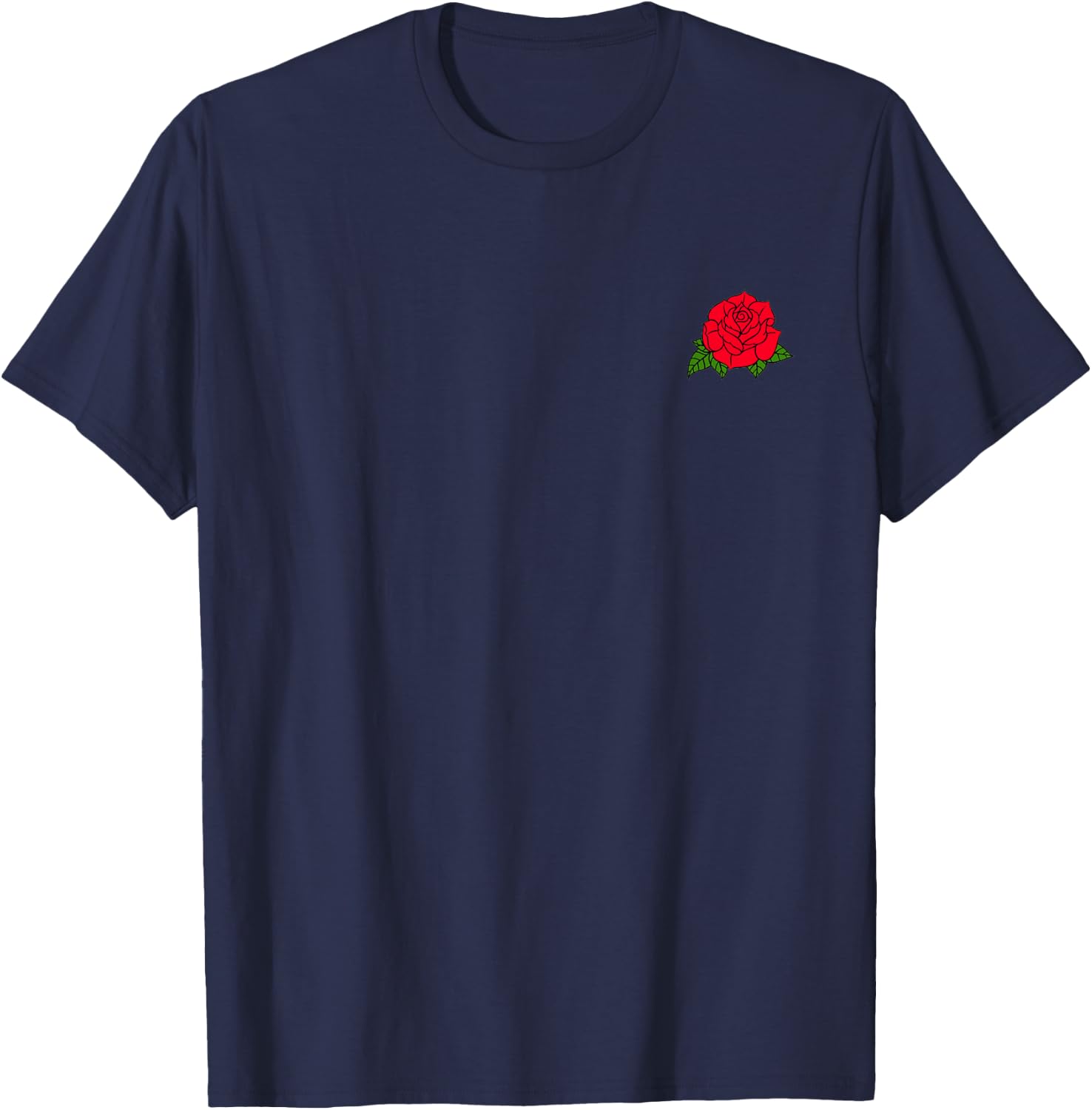 Red Rose Pocket Patch T-Shirt - T-Shirt | Navy