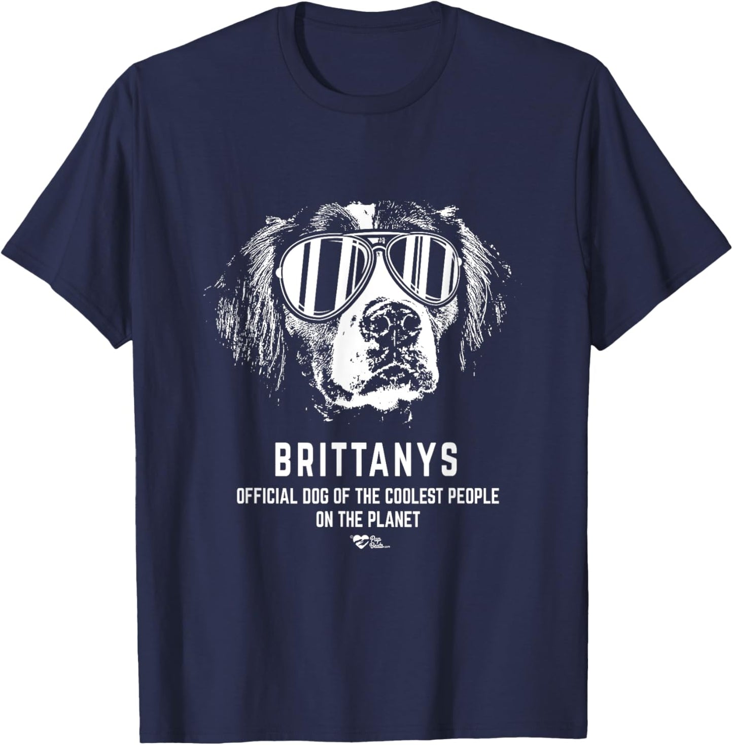 Brittany Spaniel Official Dog of the Coolest Lovers T-Shirt - T-Shirt | Navy