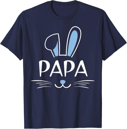 Papa Bunny Face Family Father's Day Easter T-Shirt - T-Shirt | Navy