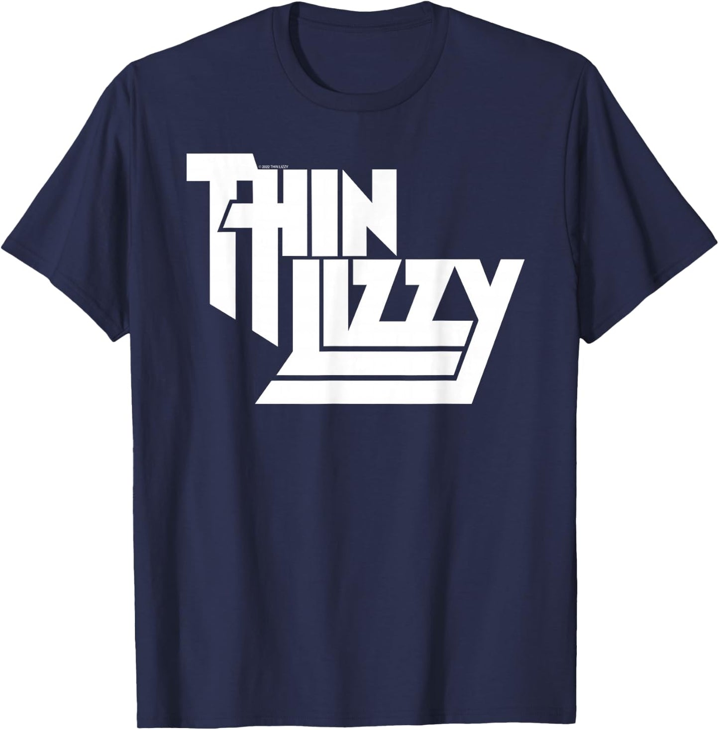 Thin Lizzy White Stacked Logo T-Shirt - T-Shirt | Navy