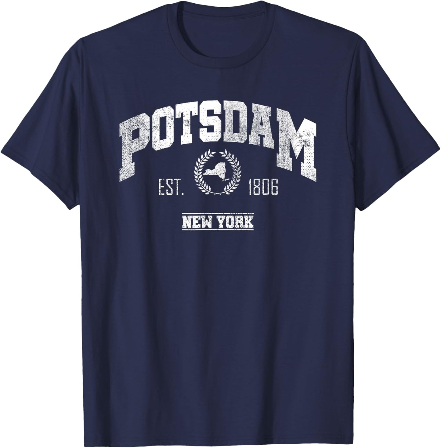 Potsdam NY | New York | Vintage Throwback T-Shirt - T-Shirt | Navy