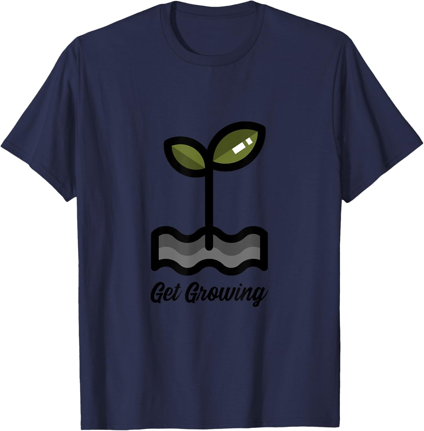 Get Growing / Gardening Sprouts Microgreens / Men and Women T-Shirt - T-Shirt | Navy