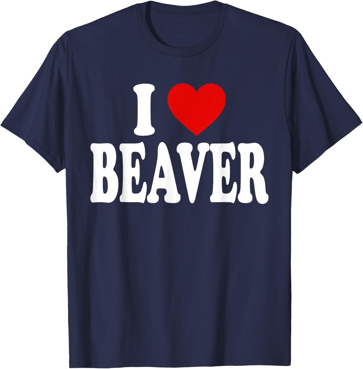 I Heart Love Beaver T-Shirt - T-Shirt | Navy