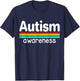 Autism Awareness Month Rainbow T-Shirt - T-Shirt | Navy