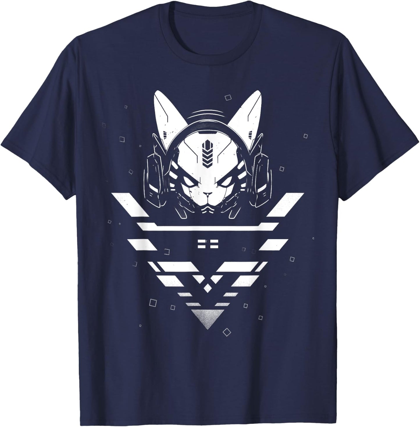 Cyberpunk Techwear Katze Techno Rave Harajuku Alt Aesthetic T-Shirt - T-Shirt | Navy