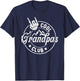 Funny Grandpa Fathers Day Cool Grandpas Club Skeleton Hand T-Shirt - T-Shirt | Navy