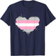 Demigirl Pride Flag Heart Demigirl Flag T-Shirt - T-Shirt | Navy