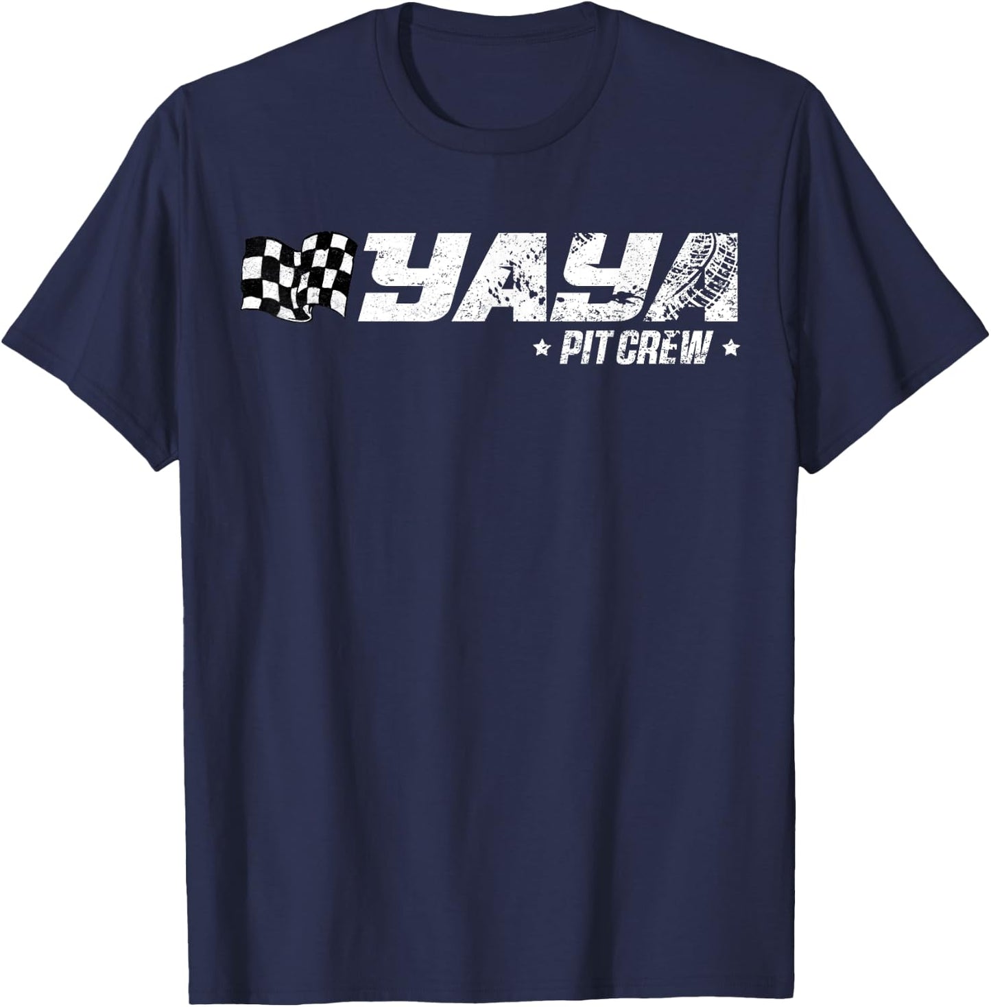 Yaya Pit Crew Race Car Birthday Family Racing T-Shirt - T-Shirt | Navy