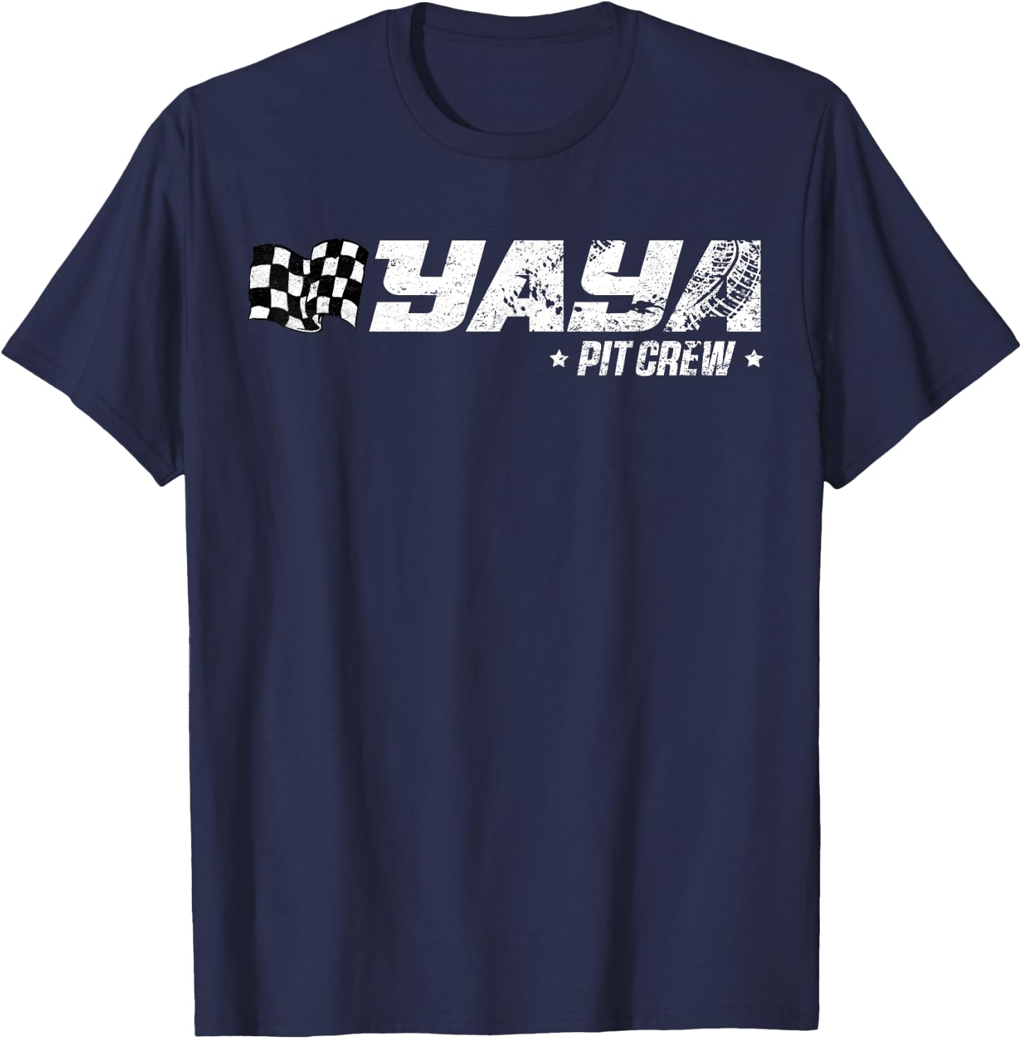 Yaya Pit Crew Race Car Birthday Family Racing T-Shirt - T-Shirt | Navy