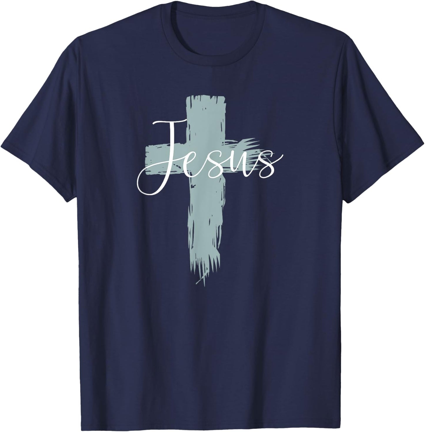 Jesus On Cross Paint Cool Religion God Faith Christian Gift T-Shirt - T-Shirt | Navy