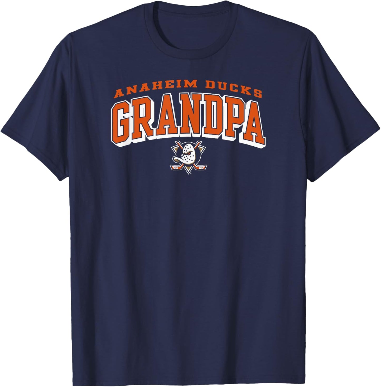 Anaheim Ducks Grandpa Arch Black NHL Officially Licensed T-Shirt - T-Shirt | Navy