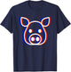 Pig Face Vaporwave Rave EDM Techno Music Fan T-Shirt - T-Shirt | Navy