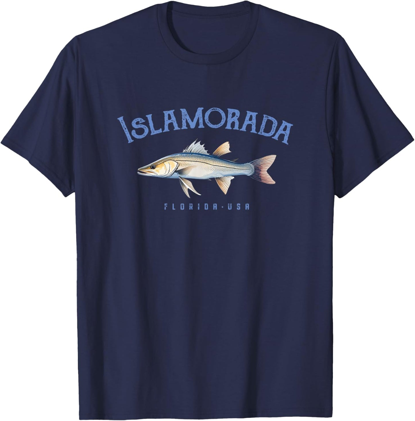 Islamorada Florida Keys Snook Fishing Design T-Shirt - T-Shirt | Navy