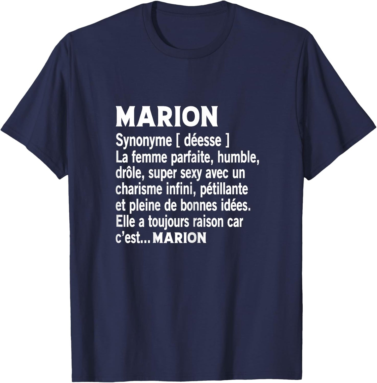 Woman Humor Personalized Gift Name Marion Definition T-Shirt - T-Shirt | Navy