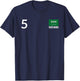 Saudi Arabia Number 5 National Flag Country T-Shirt - T-Shirt | Navy