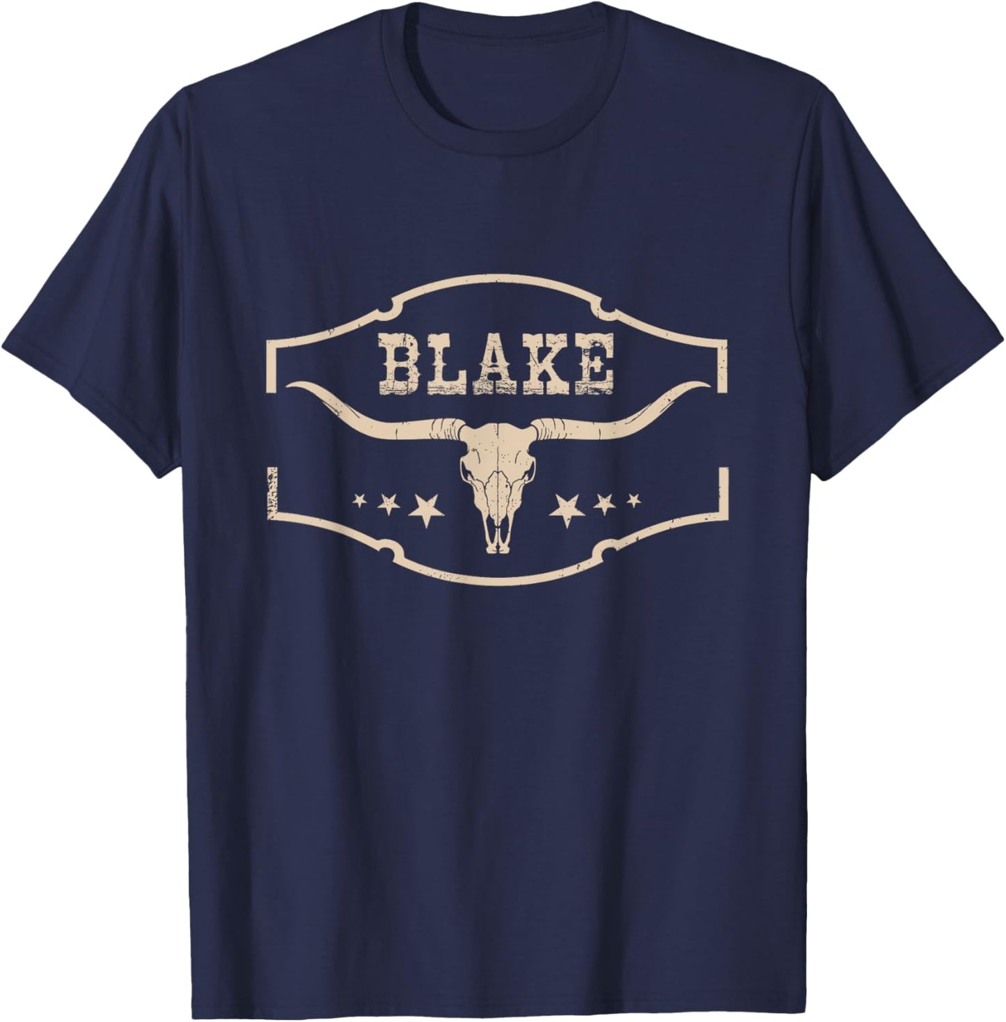 I Love Blake Last Name Proud Vintage Art Cute Apparel Lovers T-Shirt - T-Shirt | Navy