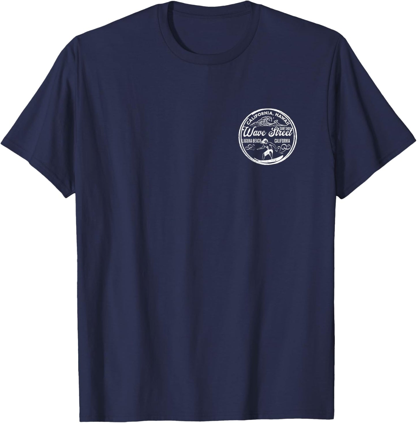 Wave Street Surf Vintage Wave Riding Graphic T-Shirt - T-Shirt | Navy
