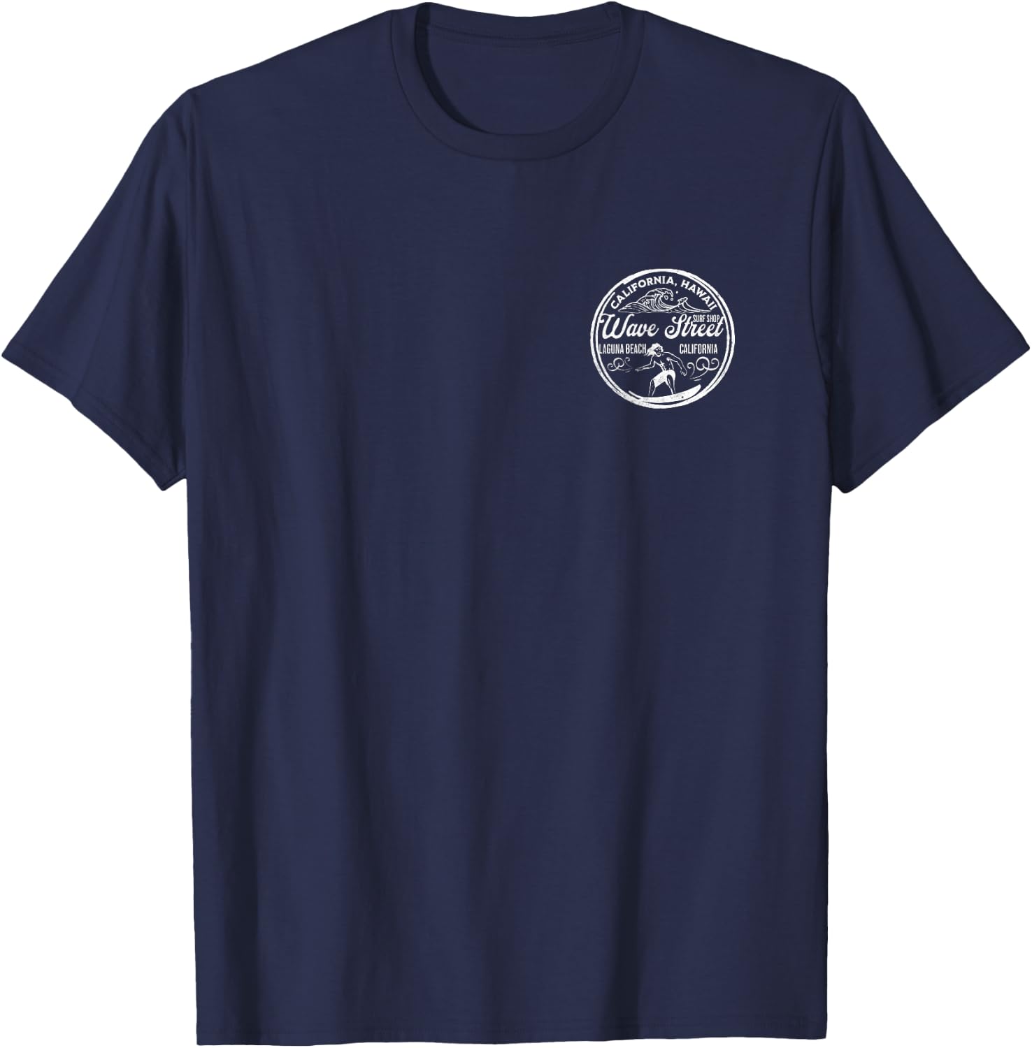 Wave Street Surf Vintage Wave Riding Graphic T-Shirt - T-Shirt | Navy
