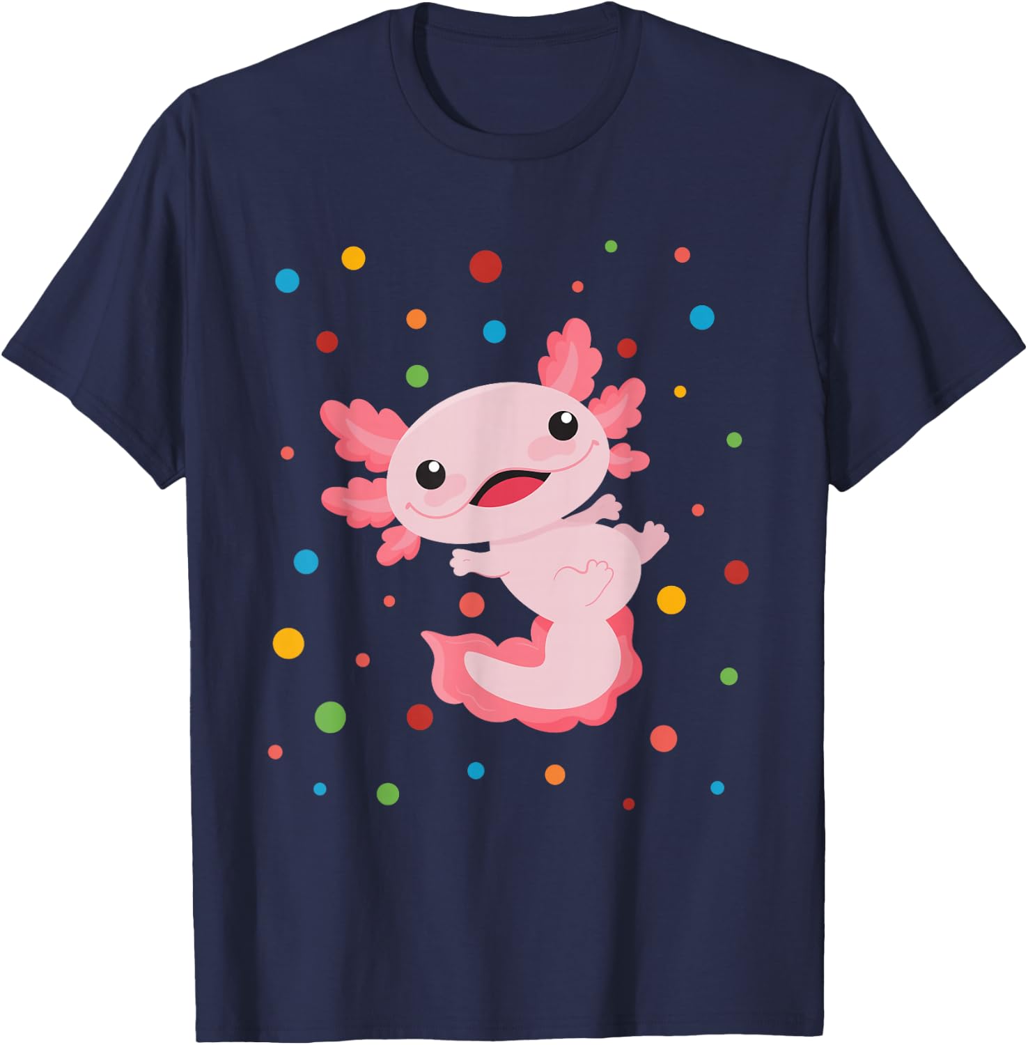 Dot Day Shirt Polka Dots Axolotl Kids Boys Girls Youths T-Shirt - T-Shirt | Navy