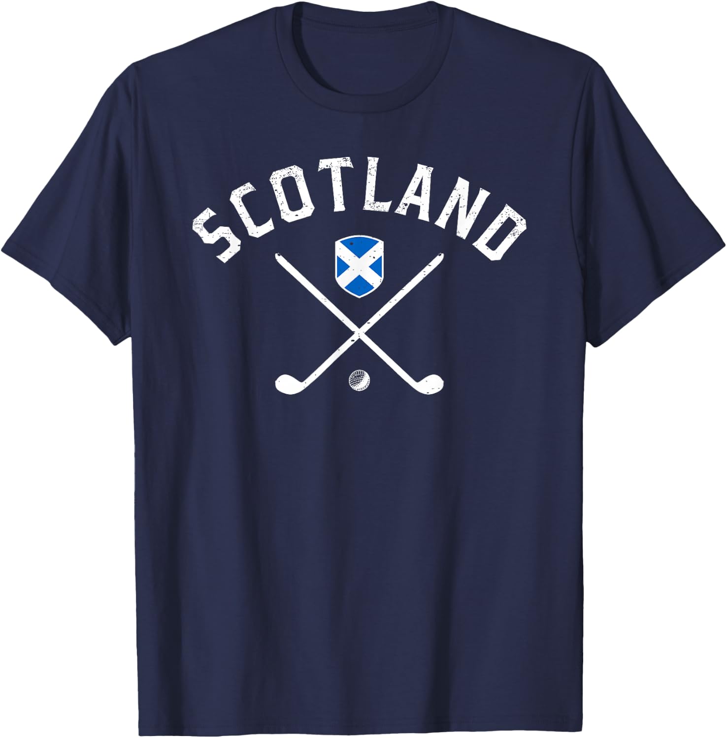 Scotland Golf - Scottish Flag Golf T-Shirt - T-Shirt | Navy